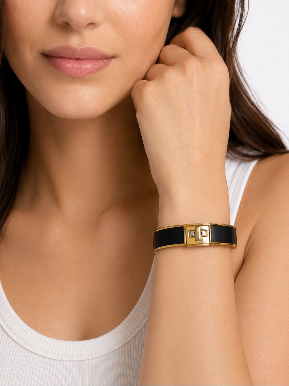 Kate spade bracelet black an gold retail $139 NWT